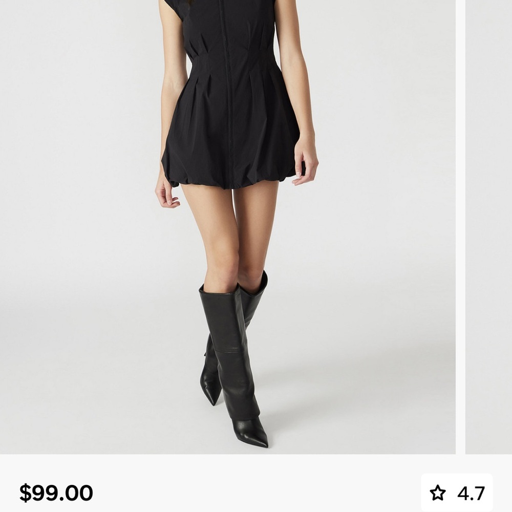 Steve Madden Black Bubble Hem Mini Dress - Picture 4 of 6